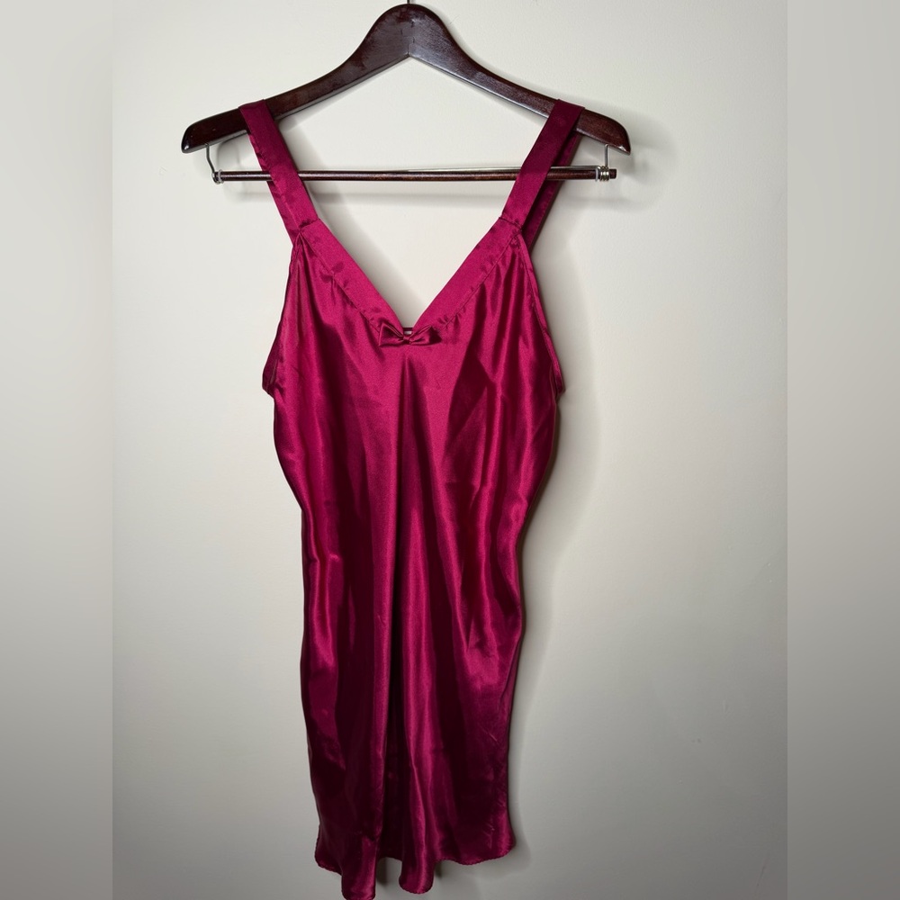 Vintage California Dynasty Women’s Pink Slip Dress With Bow Made In USA. Medium